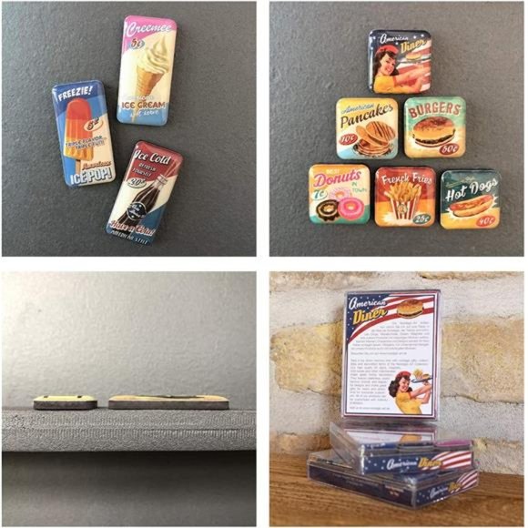 Retro-Style Fridge Magnets, American Diner – Gift idea for USA & Diner Fans - Picture 3 of 6
